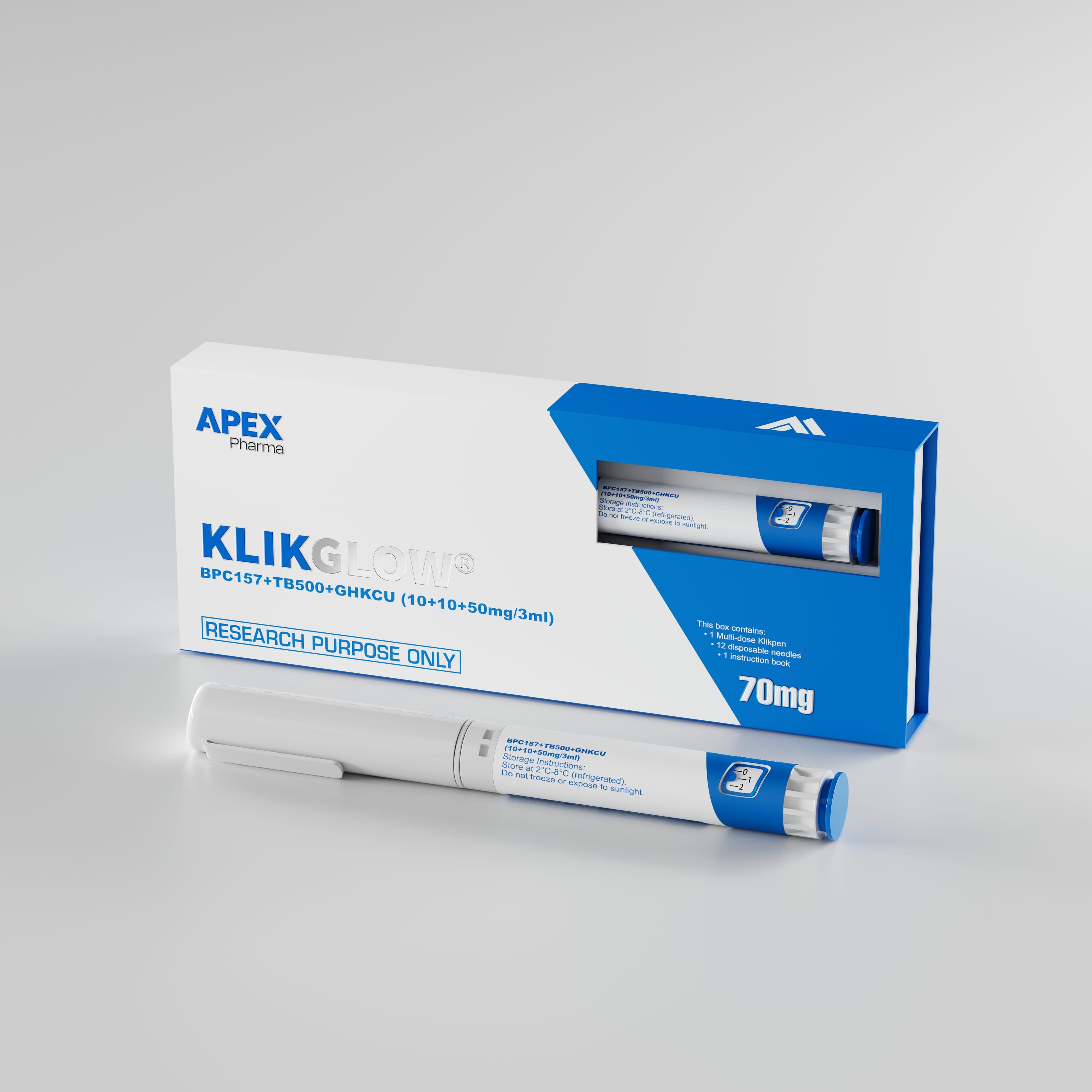 KLIKGLOW (BPC157+TB500+GHKCU) 70mg